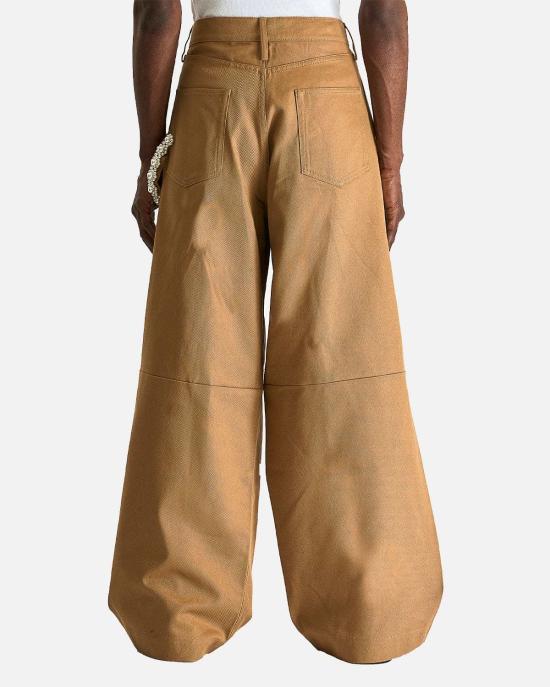  시몬로샤 스트레이트 팬츠 시몬 로샤 와이드 레그 퍼들 드릴 진 - SIMONE ROCHA