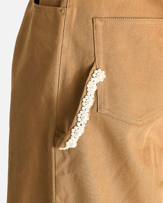  시몬로샤 스트레이트 팬츠 시몬 로샤 와이드 레그 퍼들 드릴 진 - SIMONE ROCHA