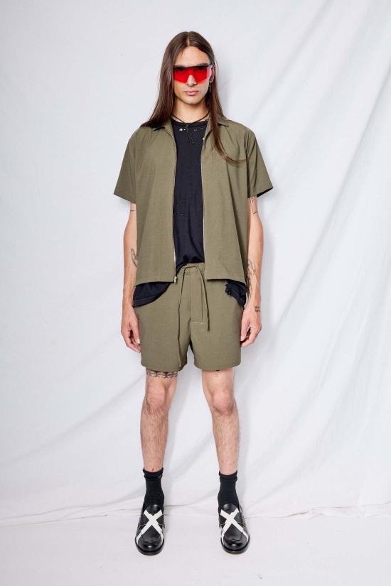  어셈블리 뉴욕 숏팬츠 어셈블리 그린 시어서커 캠프 숏 - ASSEMBLY NEW YORK