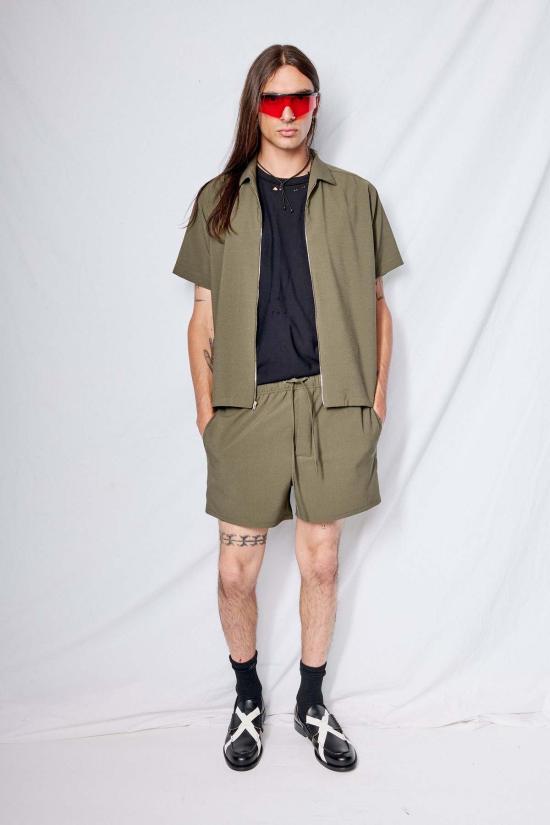  어셈블리 뉴욕 숏팬츠 어셈블리 그린 시어서커 캠프 숏 - ASSEMBLY NEW YORK