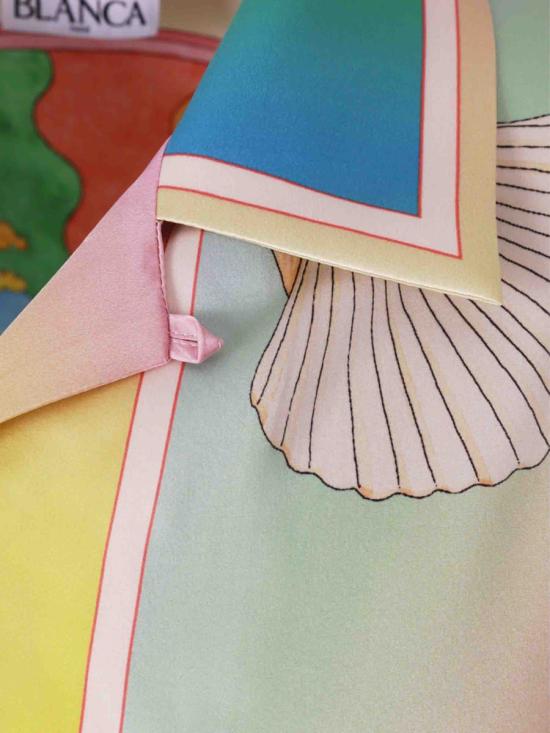 25FW Casablanca Silk Shirts Re-Edit 반팔 셔츠 MPF25SH003 09SATIN LUCID DREAMS Multicolor - CASABLANCA