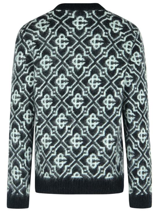 25FW 카사블랑카 스웨터 MPF25 KW 1004 02MONOGRAM Black - CASABLANCA