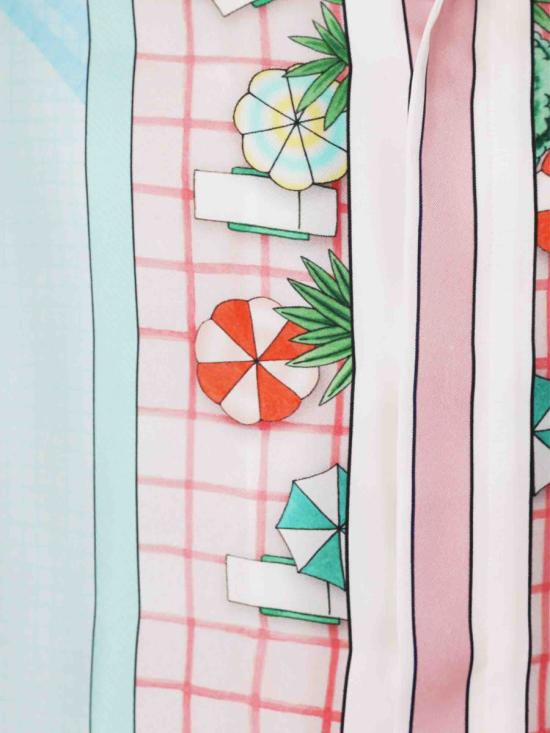 25FW Casablanca Silk Shirts Re-Edit 반팔 셔츠 MPF25SH003 08TWILL COPACABANA PINK BLUE - CASABLANCA