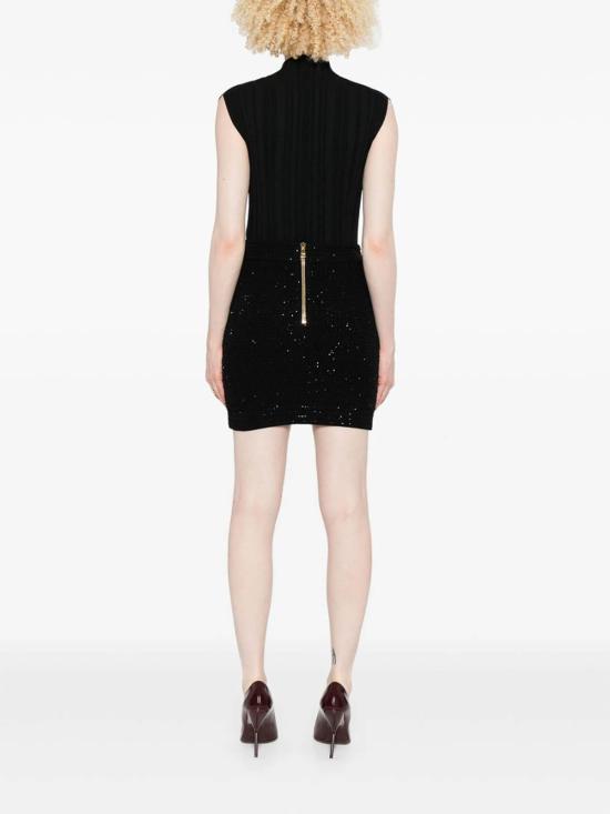 25FW 발망 숏 스커트 FF1LB015KI740PA Black - BALMAIN