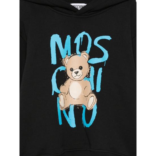 25FW [키즈] 모스키노 니트/스웻셔츠 HUF098 LCA77 60100 BLACK - MOSCHINO