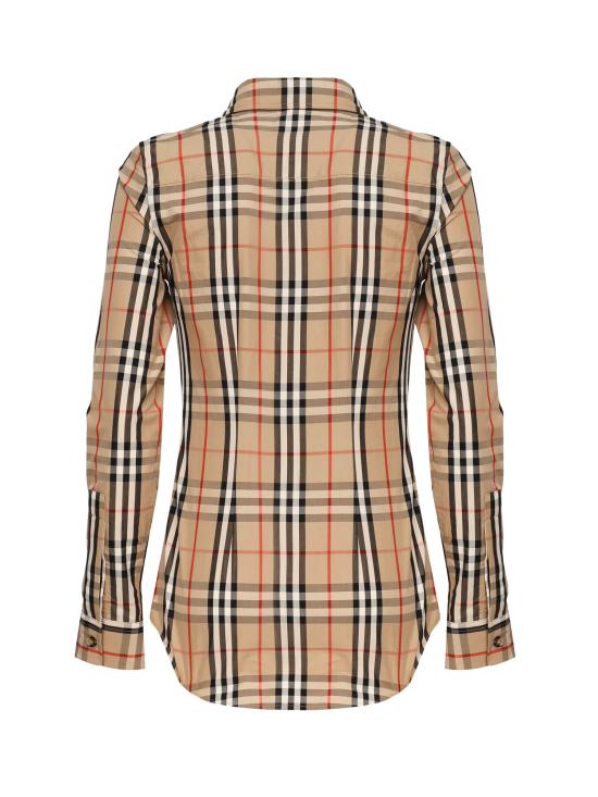 25FW 버버리 라프윙 체크 롱 슬리브 셔츠 8111847 A7028 Beige - BURBERRY