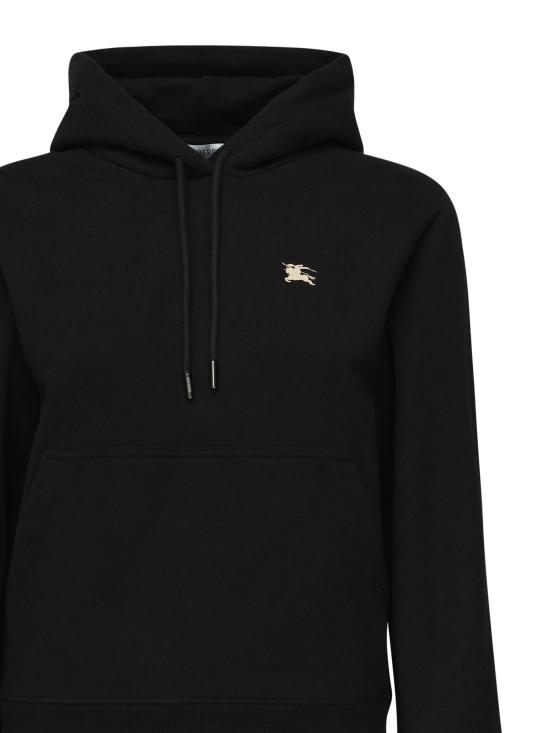 25FW 버버리 코튼 후드 티셔츠 8110966 A1189 Black - BURBERRY