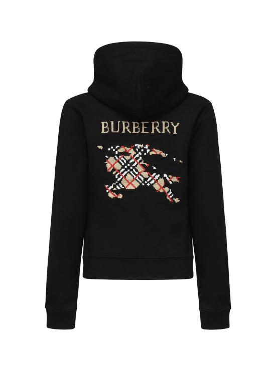 25FW 버버리 코튼 후드 티셔츠 8110966 A1189 Black - BURBERRY
