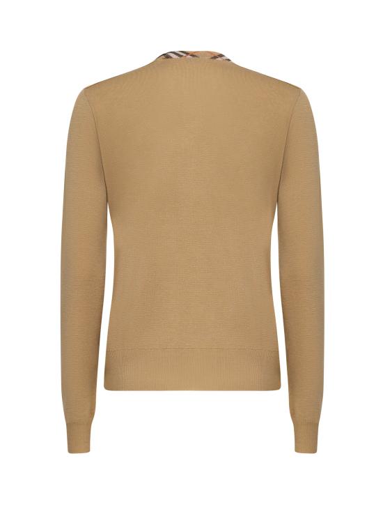 25FW 버버리 체크 트리밍 울 가디건  8112164 B8626 Beige - BURBERRY