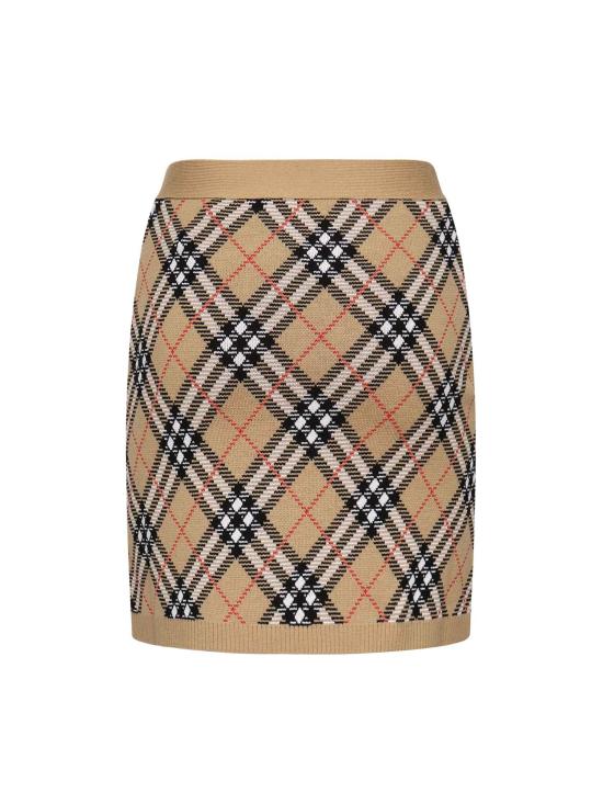 25FW 버버리 체크 울 스커트 8110604 C1309 SAND - BURBERRY
