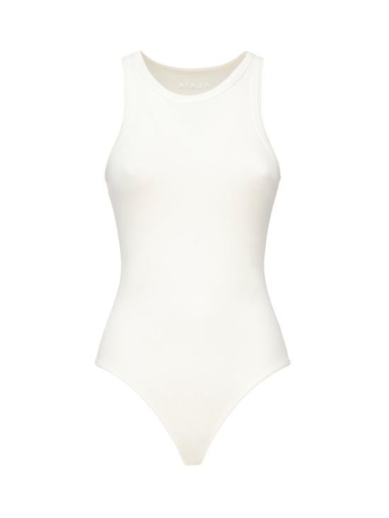 25FW 알라이아 바디수트 티셔츠 AA9B0382J085B 020 White