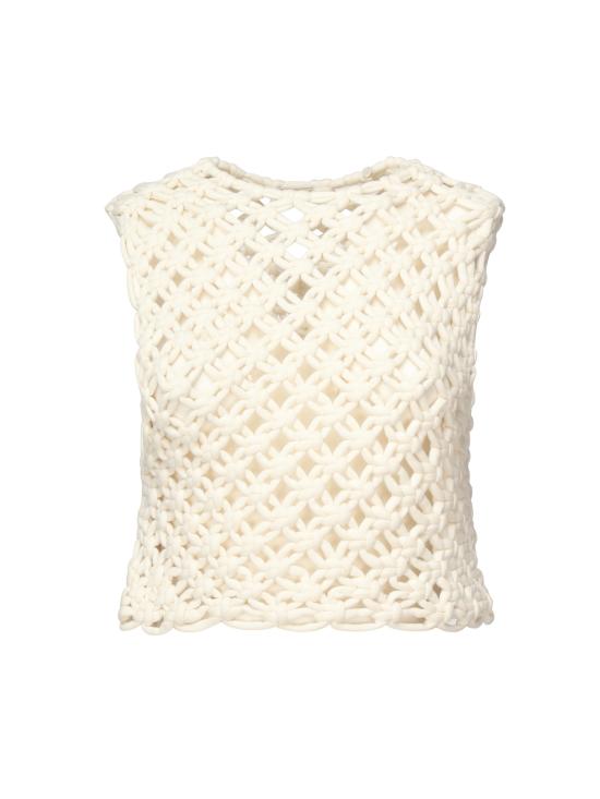 25FW 알라이아 민소매 티셔츠 AA9H1223K091B 054 White