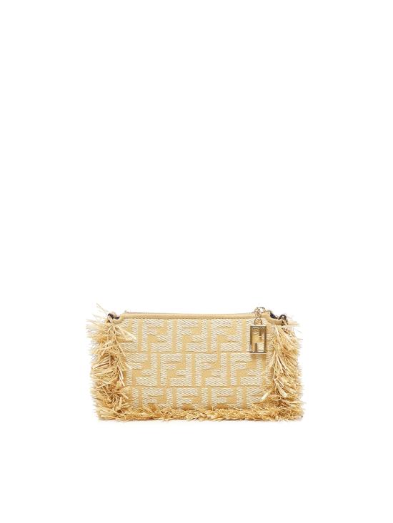 26SS 펜디 라피아 FF 자카드 패브릭 바게트 파우치 8BS073 AV23F17A1 Beige - FENDI