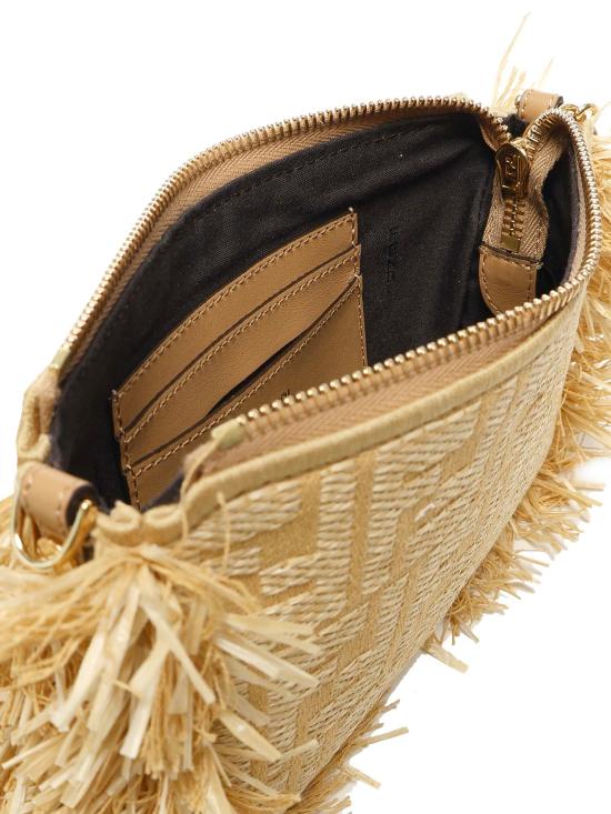 26SS 펜디 라피아 FF 자카드 패브릭 바게트 파우치 8BS073 AV23F17A1 Beige - FENDI