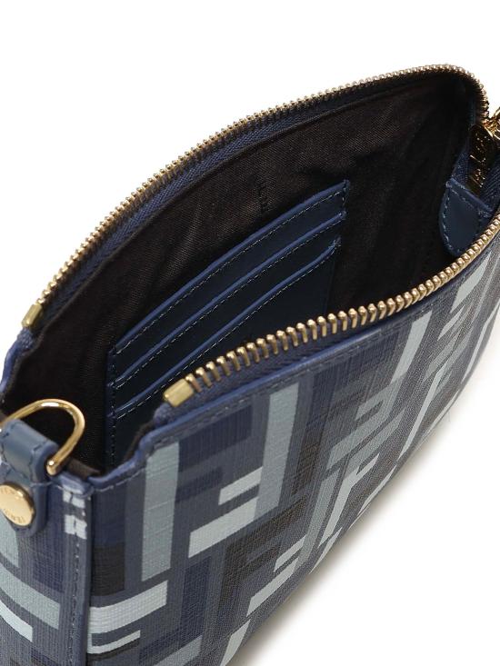 26SS 펜디 FF 패브릭 체인 바게트 파우치 8BS073 AV1YF1LAZ Blue - FENDI