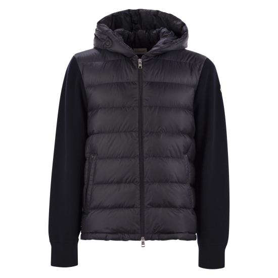 25FW 몽클레어 숏패딩 울 집업 후드  K20919B00006 BLUE