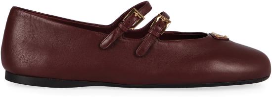 25FW 프라다 나파 가죽 발레리나 슈즈 1F794NF005038F0007 Burgundy - PRADA