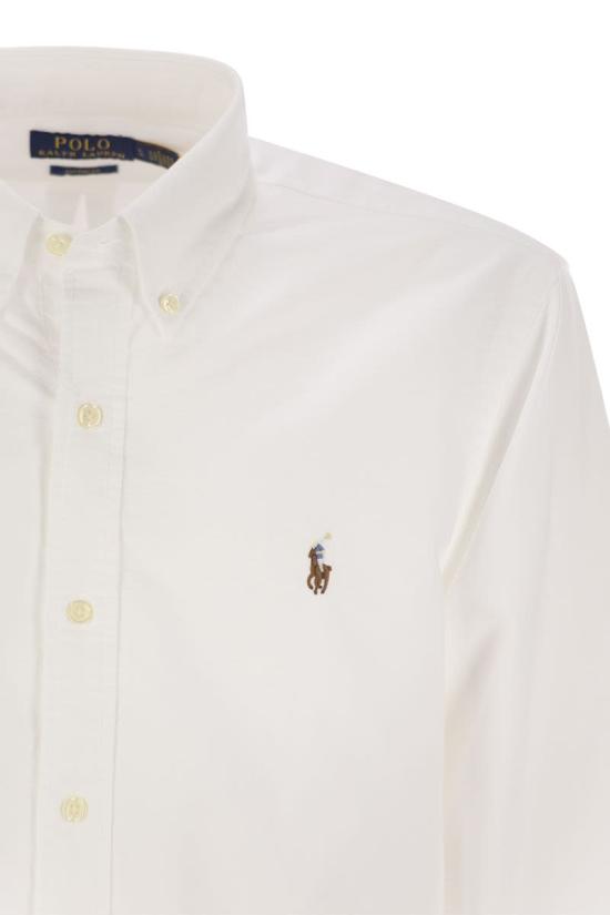  폴로 랄프로렌 컬러 포니 자수 커스텀 핏 버튼 다운 셔츠 710792041 001 WHITE - POLO RALPH LAUREN
