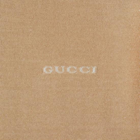 25FW 구찌 인타르시아 캐시미어 실크 탑 836747XKEWC 2064 BEIGE O TAN - GUCCI