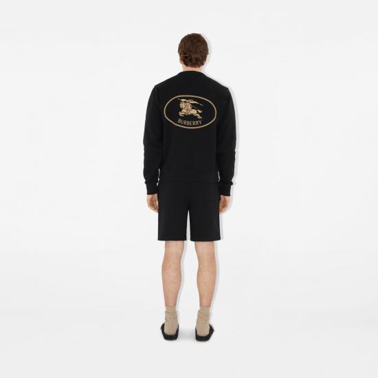 25FW 버버리 나이트 스탬프 코튼 쇼츠  8112810 A1189 BLACK - BURBERRY