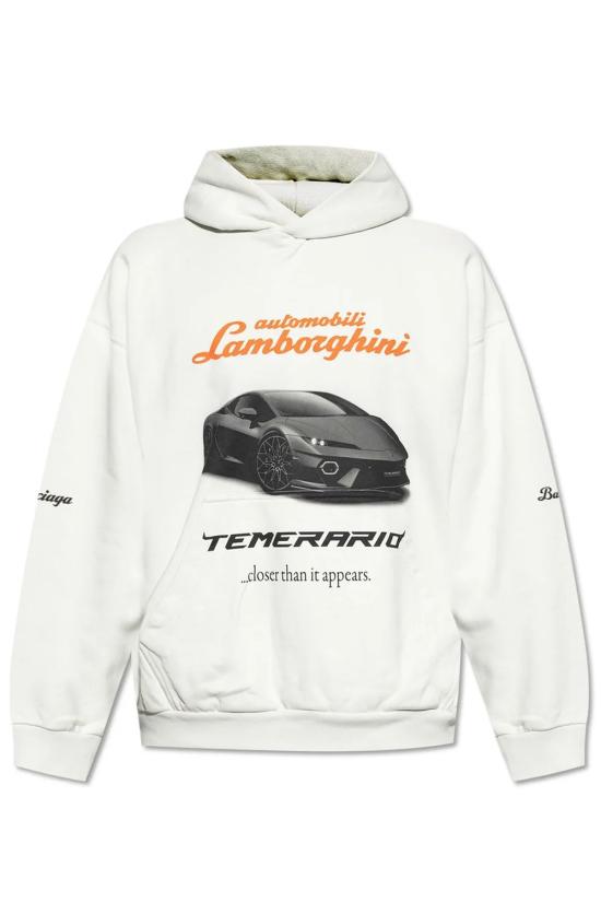 25FW 발렌시아가 미디엄 핏 후드 티셔츠 767877TSVT9 9012 DIRTYWHITE