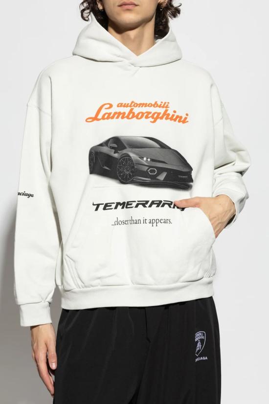 25FW 발렌시아가 미디엄 핏 후드 티셔츠 767877TSVT9 9012 DIRTYWHITE - BALENCIAGA