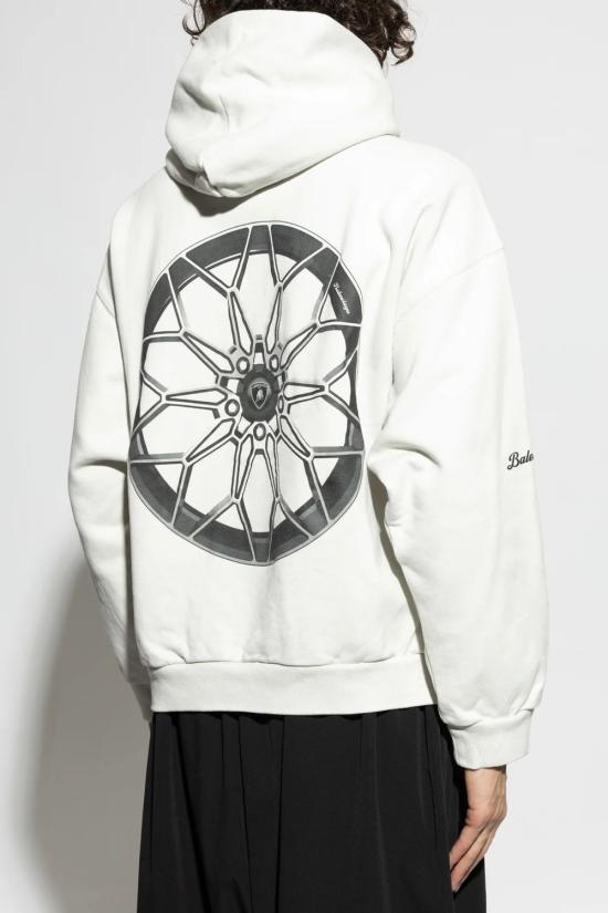 25FW 발렌시아가 미디엄 핏 후드 티셔츠 767877TSVT9 9012 DIRTYWHITE - BALENCIAGA