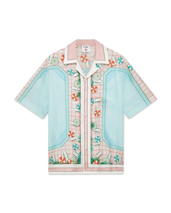 25FW 카사블랑카 반팔 셔츠 SH00308 CPCBANAPNK