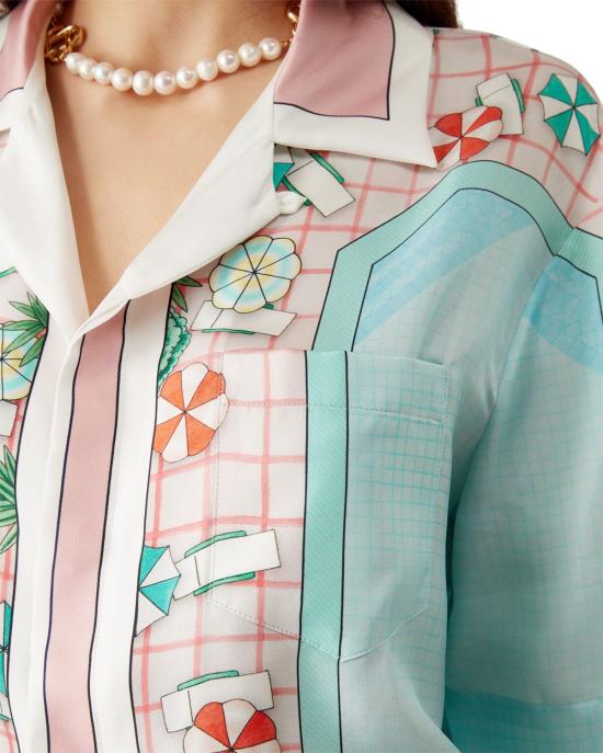 25FW 카사블랑카 반팔 셔츠 SH00308 CPCBANAPNK - CASABLANCA