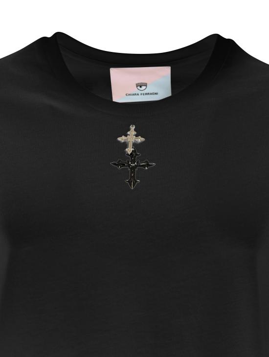  키아라 페라그니 반팔 티셔츠 77CBHK07 CJK01899 Black - CHIARA FERRAGNI