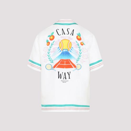 25FW 카사블랑카 반팔 셔츠 MPF25SH00307 WHITE - CASABLANCA