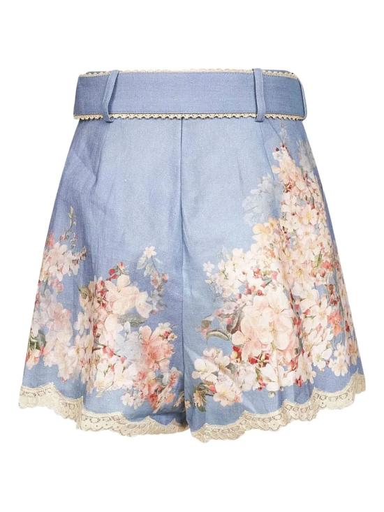 25FW 짐머만 숏팬츠 3558ASS255TLBLBTFLO Light Blue - ZIMMERMANN