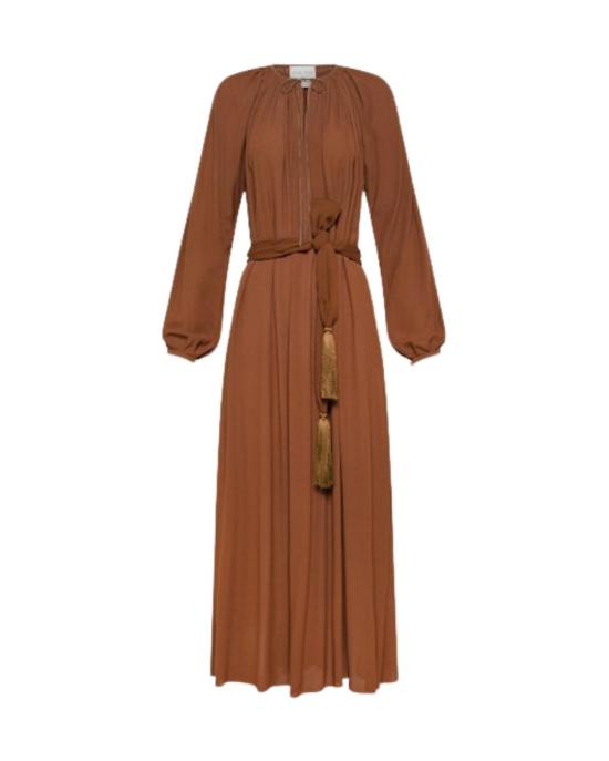  포르테포르테 롱 원피스 Forte Forte 비스코스 크레이프 드 신 새시 드레스 카메오