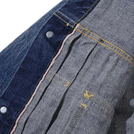  슈가케인 데님 자켓 사탕수수 Sc11953 Sw 14.25oz 셀비지 데님 1953 Type II 재킷 에이지드 모델 재킷 - SUGAR CANE