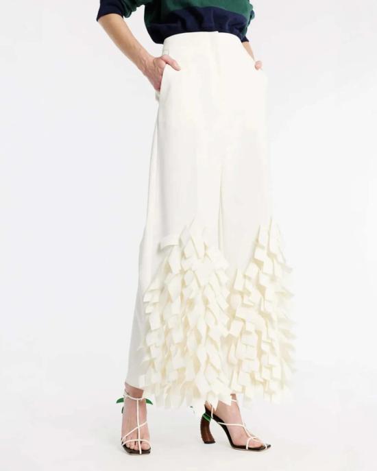  어웨이크 모드 스트레이트 팬츠 A.W.A.K.E. 모드 직사각형 디테일 퀼로트 화이트 - A.W.A.K.E. MODE