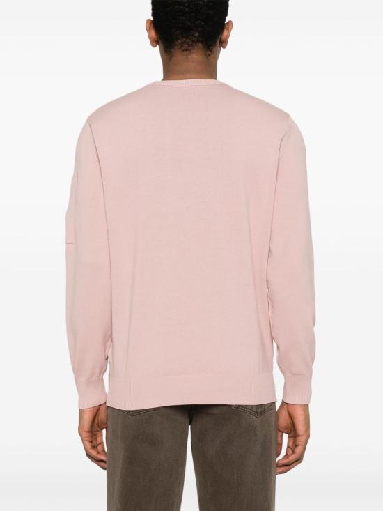 25SS 씨피 컴퍼니 코튼 크레이프 크루넥 렌즈 니트 스웨터 18CMKN086A006323O520 MISTY ROSE DOM - C.P. COMPANY