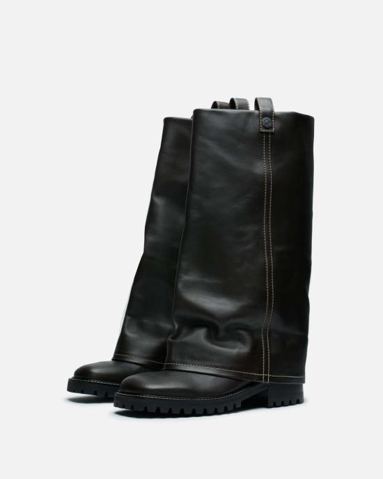  아크네 스튜디오 부츠 니하이  모카 브라운 - ACNE STUDIOS