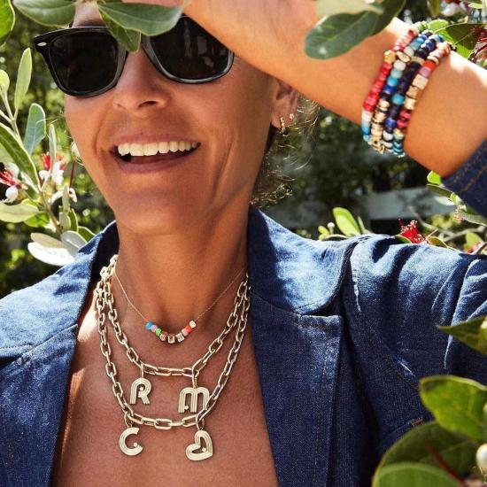  Adina Reyter 반지 Groovy 대형 다이아몬드 하트 매력 목걸이 14K 옐로우 골드 - OTHER BRANDS