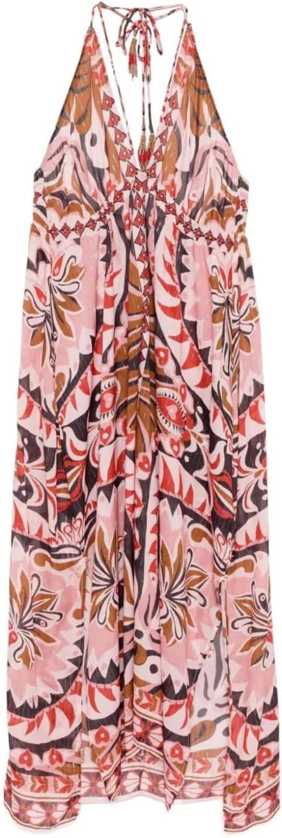  팜 리오 숏 원피스 파인애플 주얼리 미디 드레스 멀티컬러