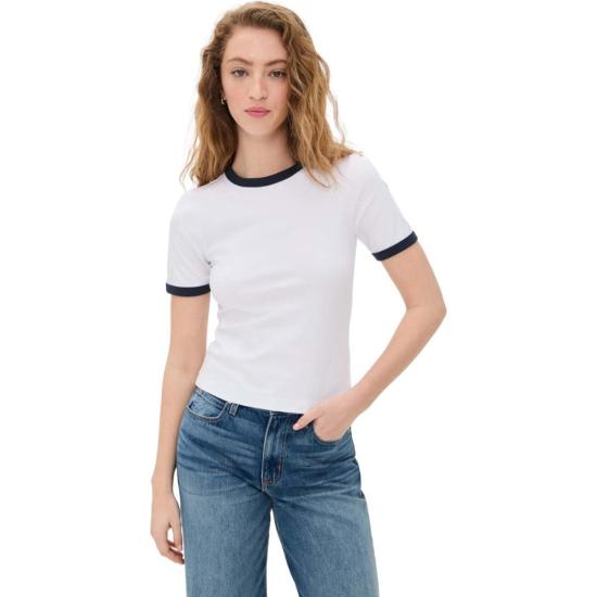  랙앤본 반팔 티셔츠 Rag & Bone 미아 링거  화이트 멀티