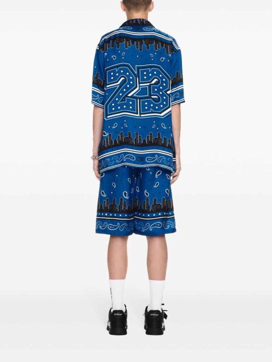 24FW 오프화이트 데님 숏팬츠 OMCB092S24FAB0014600 Blue - OFF WHITE