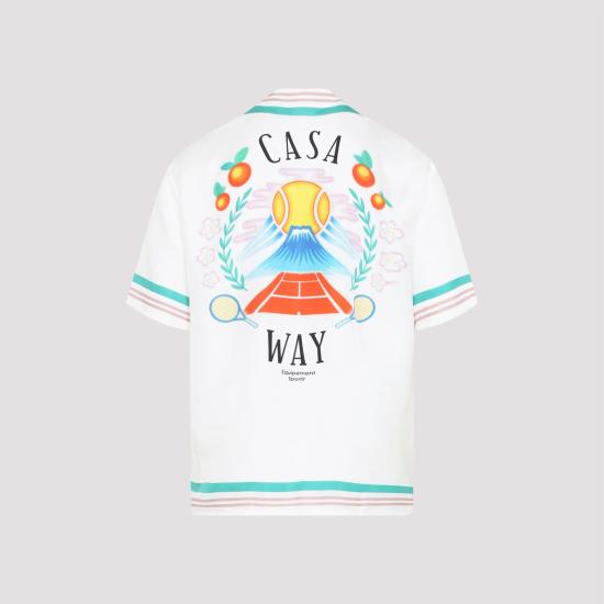 25FW 카사블랑카 반팔 셔츠 MPF25SH00307 MULTI WHITE - CASABLANCA