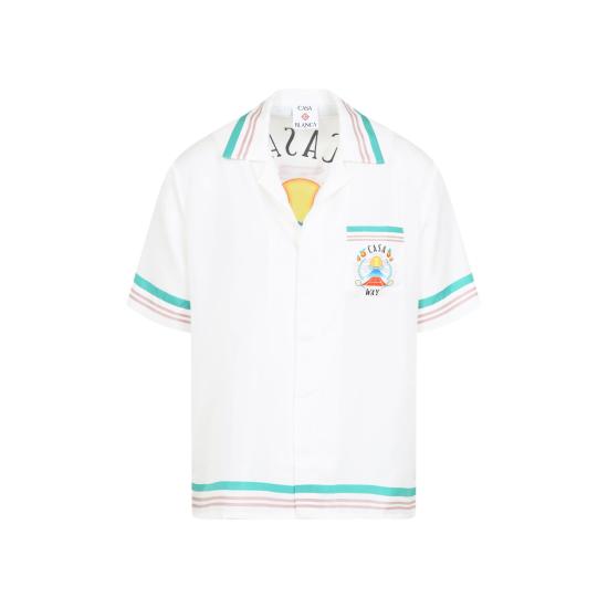 25FW 카사블랑카 반팔 셔츠 MPF25SH00307 MULTI WHITE