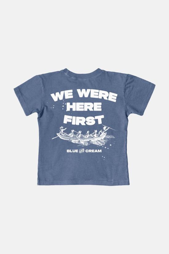  [키즈] 블루&크림 티셔츠 키즈  사그 하버 웨일러스 티셔츠 인디고 - BLUE&CREAM