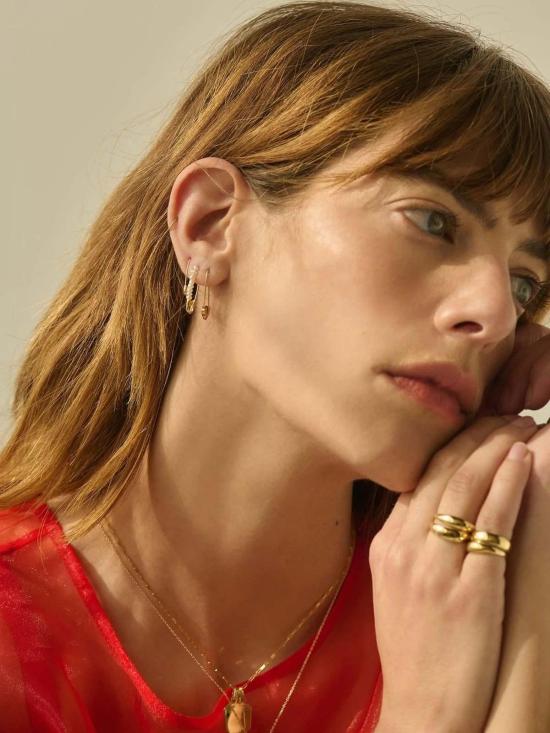  로렌 스튜어트 이어링 프렌드십 안전핀 귀걸이 - LOREN STEWART