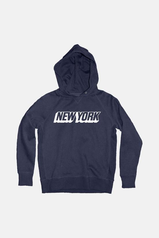  [키즈] 블루&크림 풀오버 키즈  뉴욕 후디 네이비