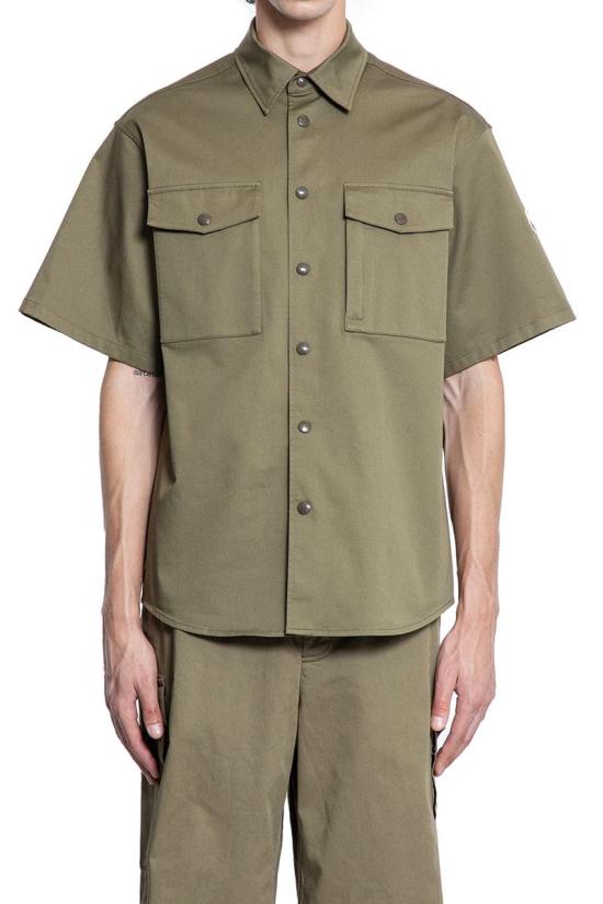 25FW 몽클레어 카미치아 숏 슬리브 셔츠  2F00008598QH 81M GREEN