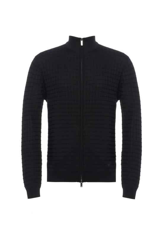 25FW 엠포리오 아르마니 집업 니트 EM003503 AF14113 UC001 Black