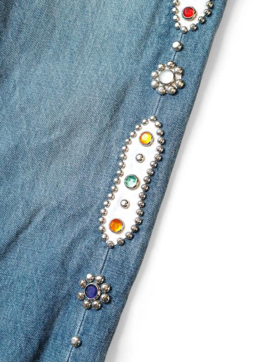  캐피탈 데님 원피스 카피탈 14온스 데님 5p 몽키 시스코 스터드 팬츠 프로 인디고 - KAPITAL