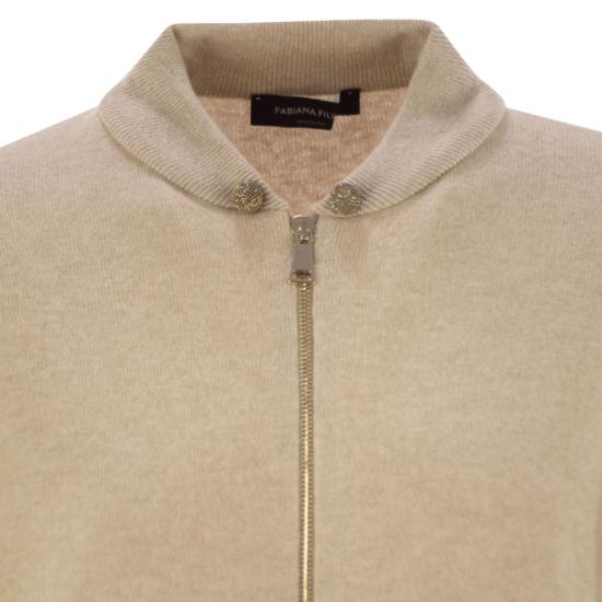 25FW 파비아나 필리피 플래티넘 봄버 재킷 MAD215F045 BEIGE - FABIANA FILIPPI